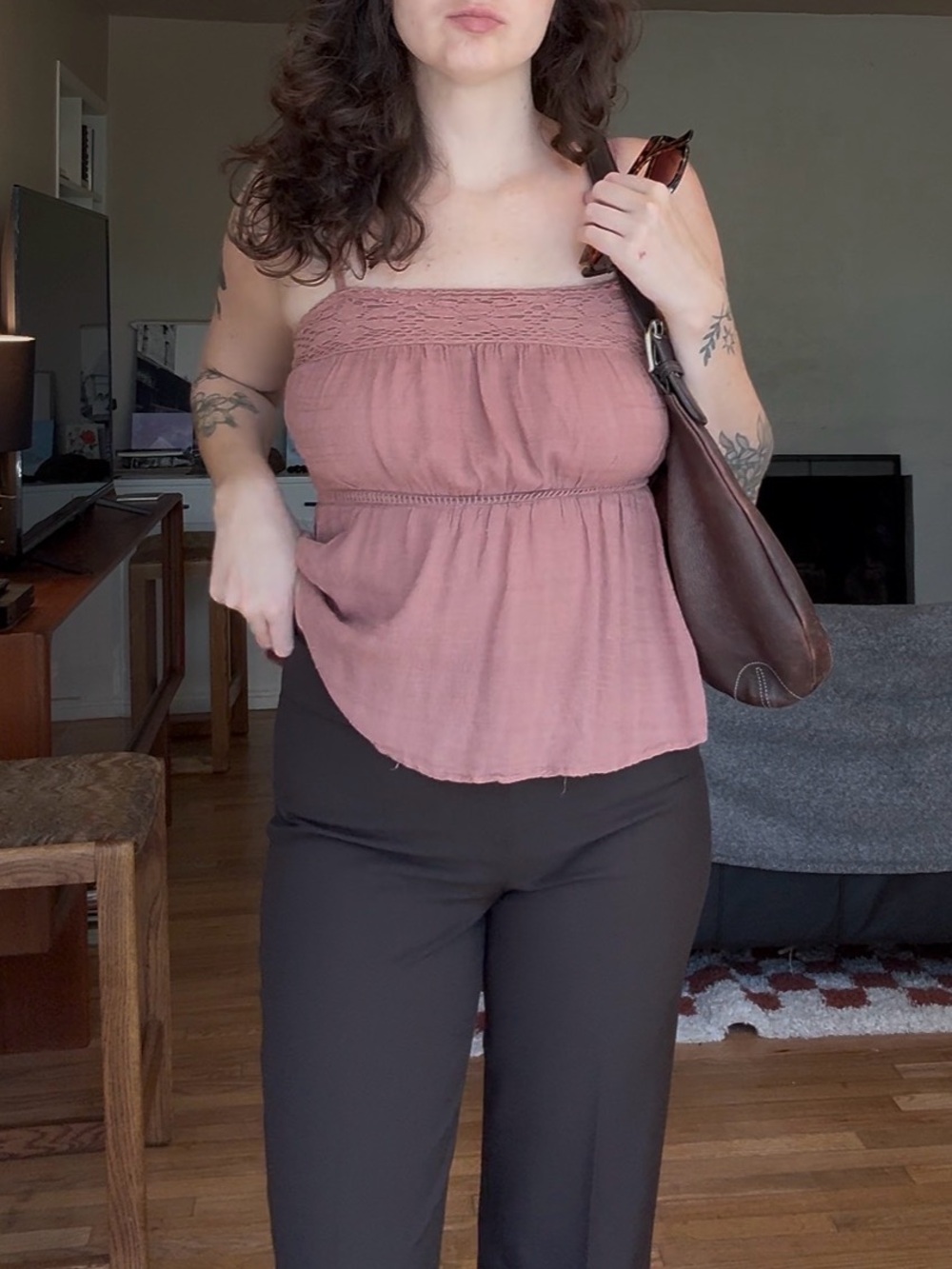 Vintage Y2K Mauve Babydoll Top